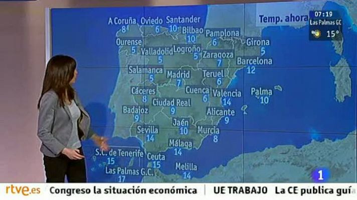 El tiempo - Lluvias en Galicia y en el este peninsular