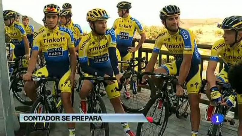 El equipo Tinkoff Saxo Alberto Contador se encuentra en Gran Canaria haciendo la pretemporada de cara a los objetivos de 2014. El Tour y la Vuelta están marcadas en rojo para el de Pinto.