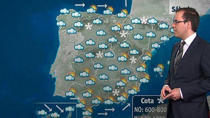 El tiempo - Lluvias y nevadas en cotas bajas del noroeste peninsular