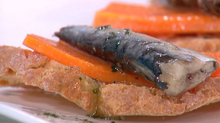 La mañana - Canapés de calabaza y sardinas