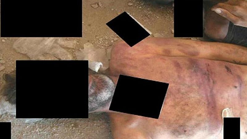 Montaje con las fotografías del informe elaborado por fiscales internacionales sobre supuestos casos de torturas y ejecuciones en Siria