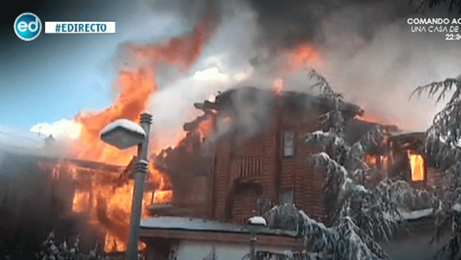 España Directo- Un incendio arrasa un hotel de lujo Sierra Nevada