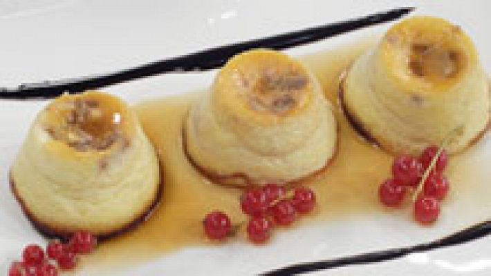 Flan de queso con nueces