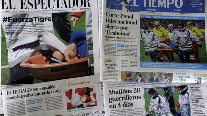 Telediario 1 - La lesión de Falcao, cuestión de Estado en Colombia