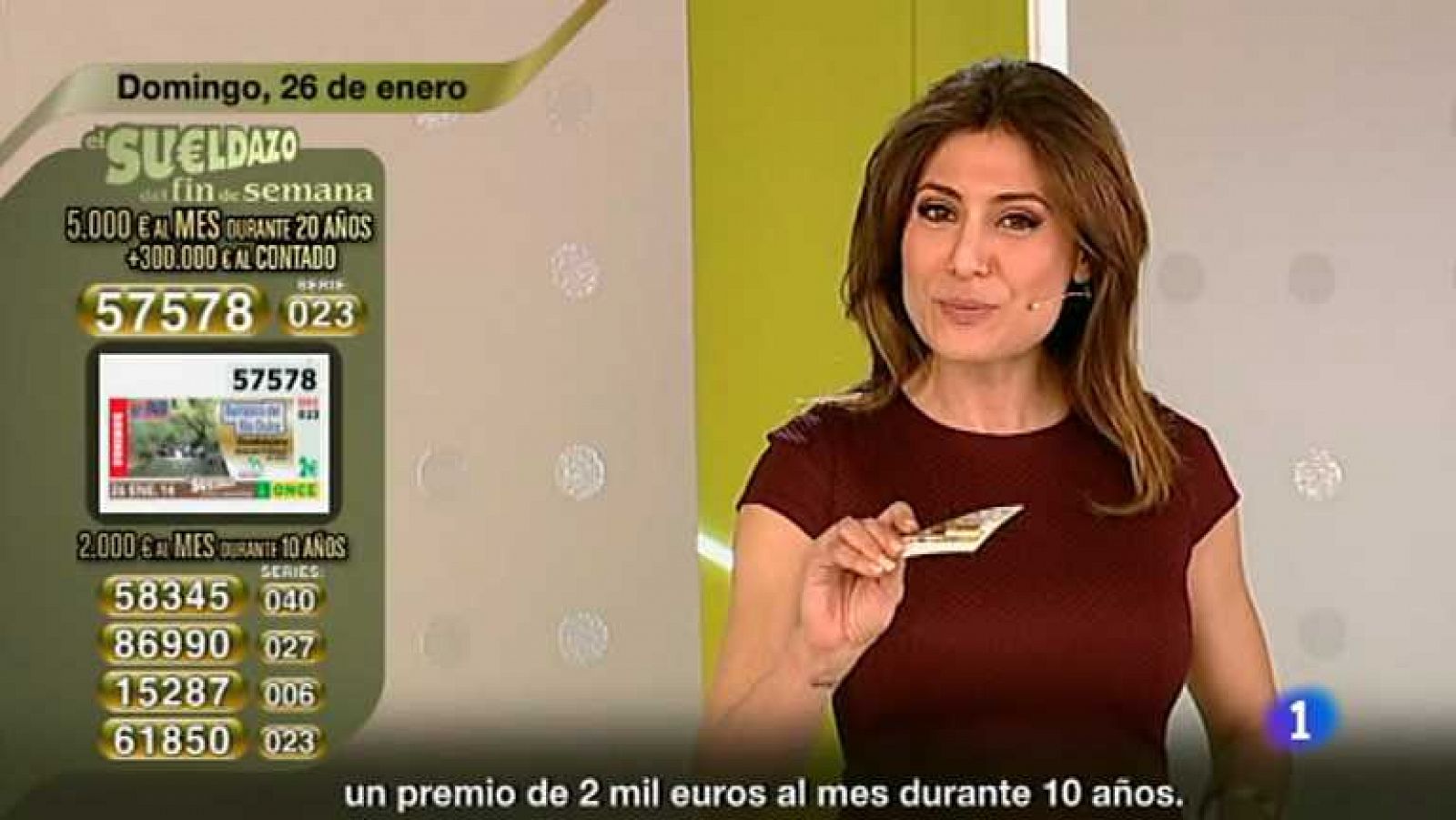 Sorteo ONCE - 26/01/13 - Ver ahora 