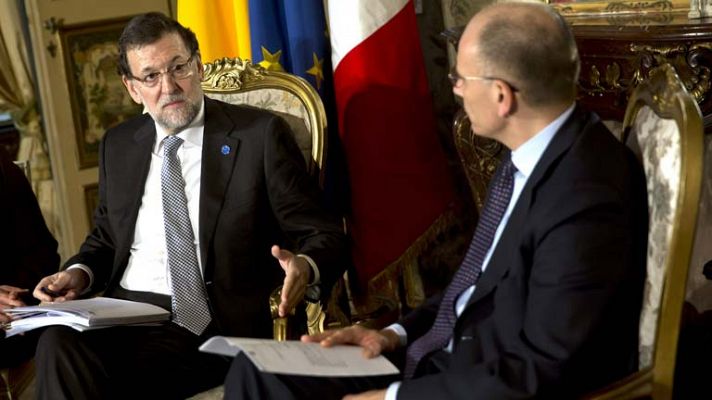 Telediario 1 - Cumbre bilateral Italia España