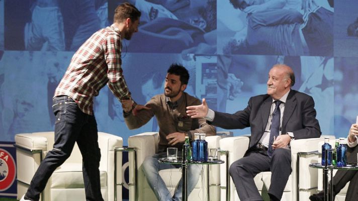 Telediario 1 - A Del Bosque no le preocupa el pique Madrid - Atlético de Copa