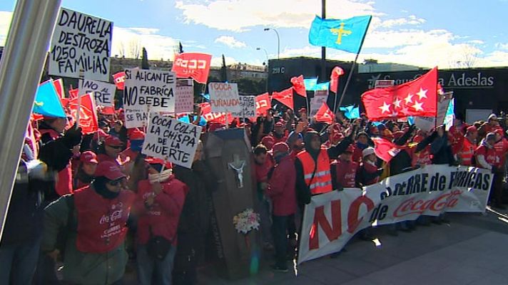 Protesta empleados Coca-Cola