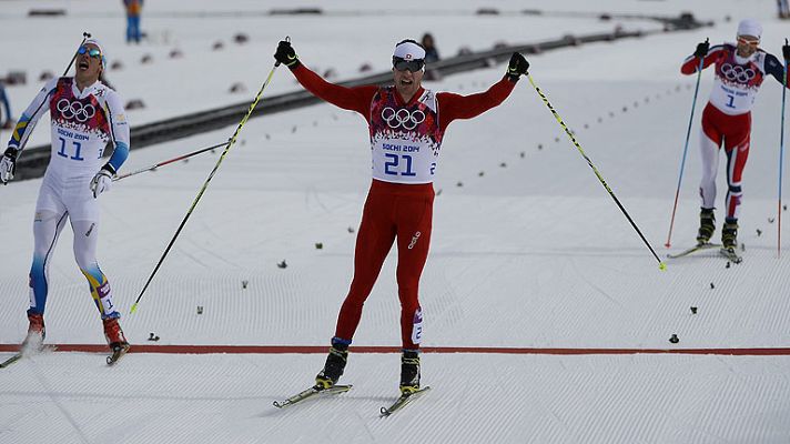 Cologna gana al 'sprint' el oro en esquí de fondo