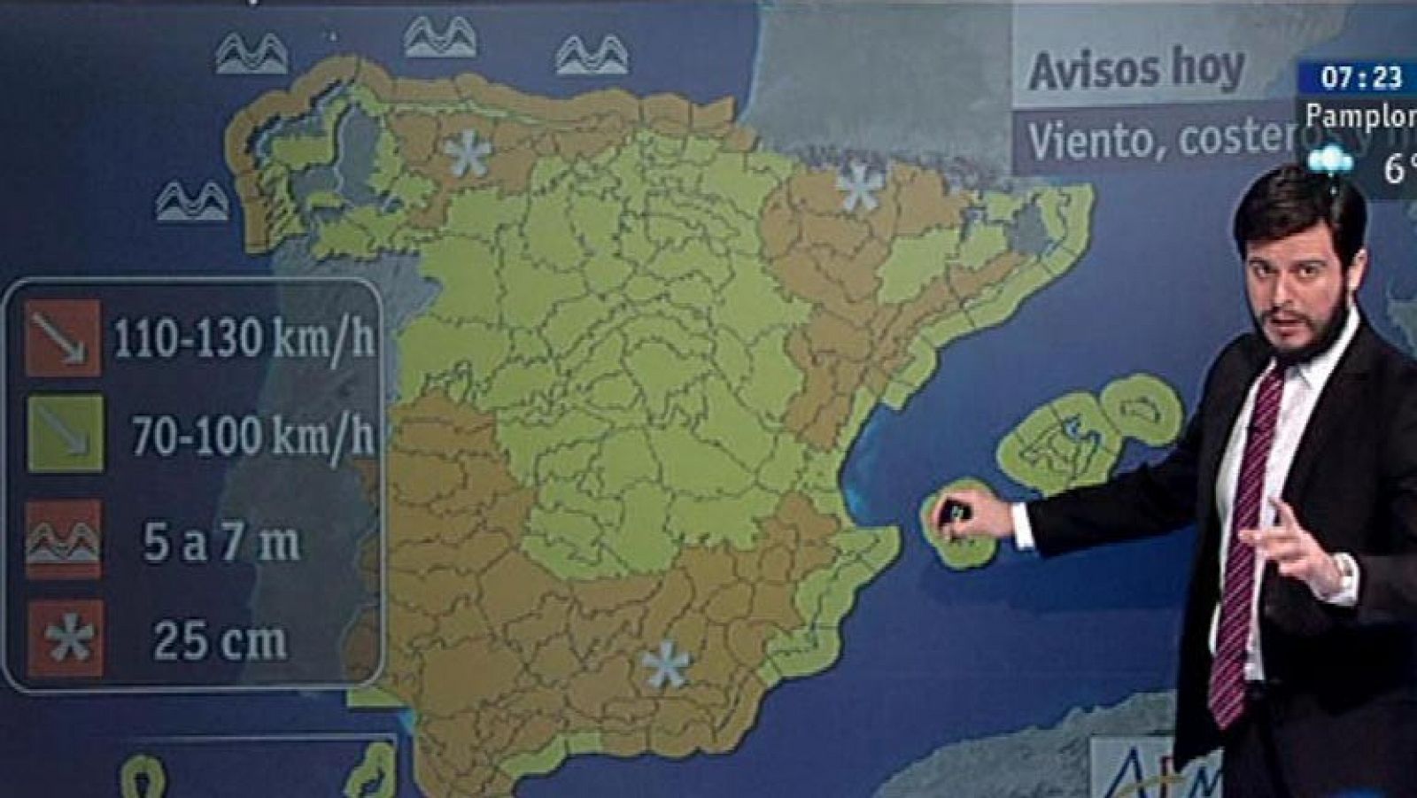 El tiempo: Fuertes vientos en la Cornisa Cantábrica, la mitad sur peninsular y el Delta del Ebro | RTVE Play