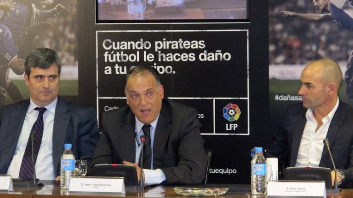 Telediario 1 - La LFP, contra la "lacra" de la piratería audiovisual en el fútbol
