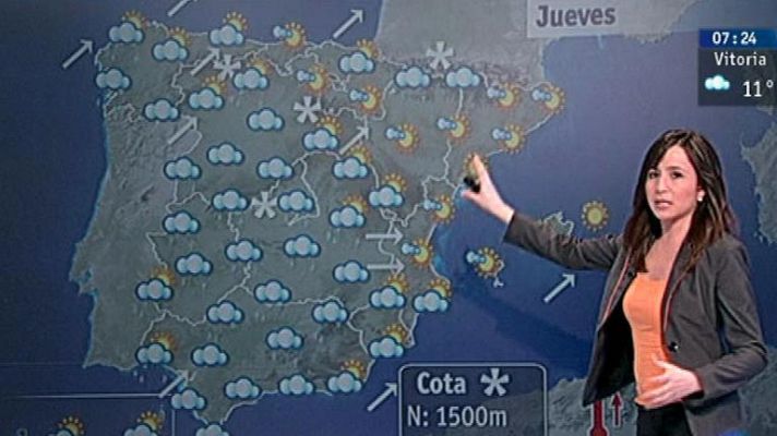 El tiempo - Lluvias débiles en casi toda la Península como antesala de un nuevo temporal