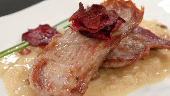 RTVE Cocina - Secreto de cerdo con chip de remola