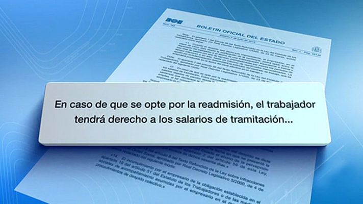 Telediario 1 - El Tribunal Constitucional avala por 7 votos a 4 la legalidad de la reforma laboral