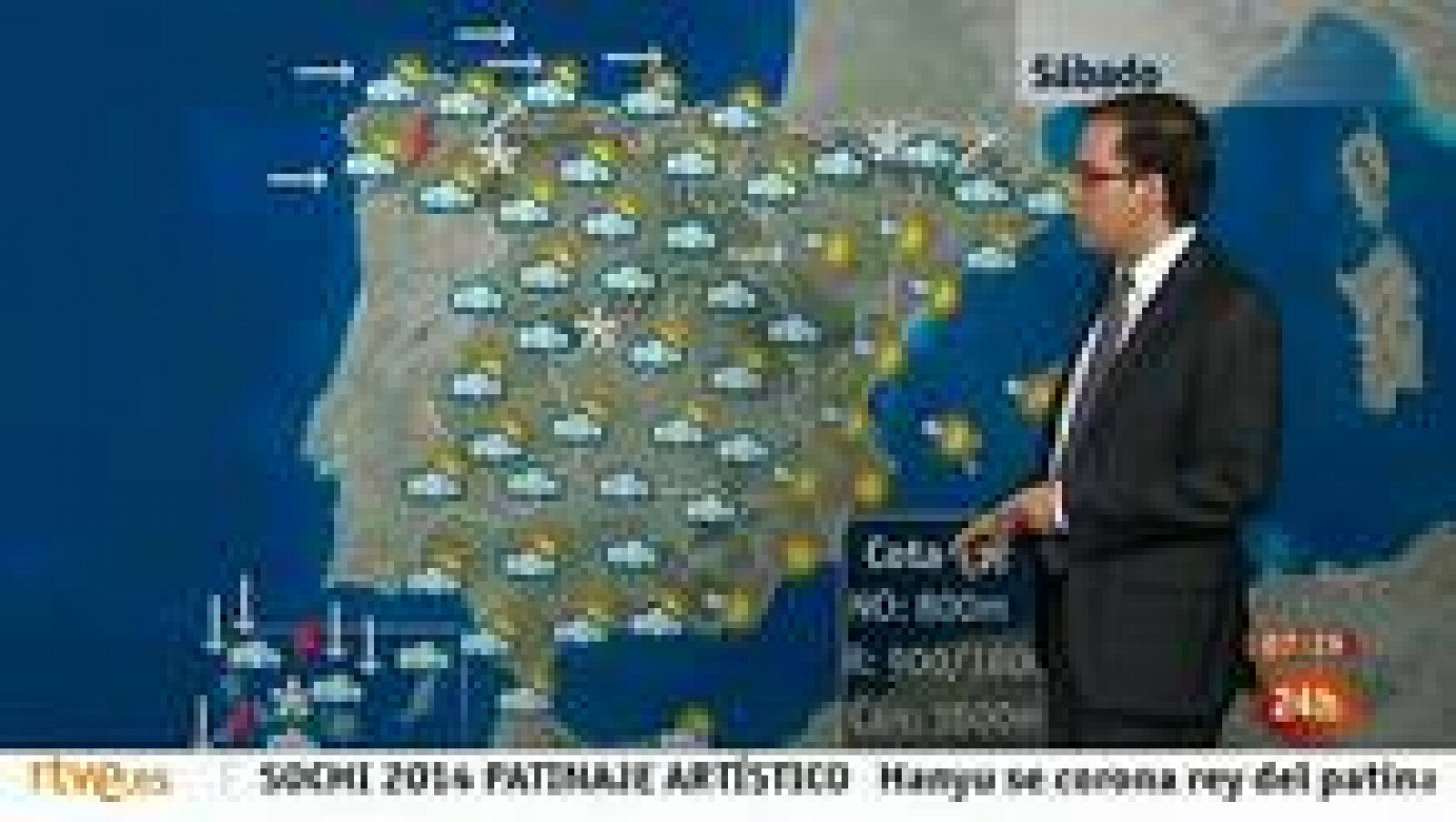 El tiempo: Descenso término en el interior peninsular, y viento y lluvia en Canarias | RTVE Play