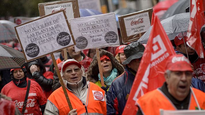 Marcha de trabajadores de Coca-cola