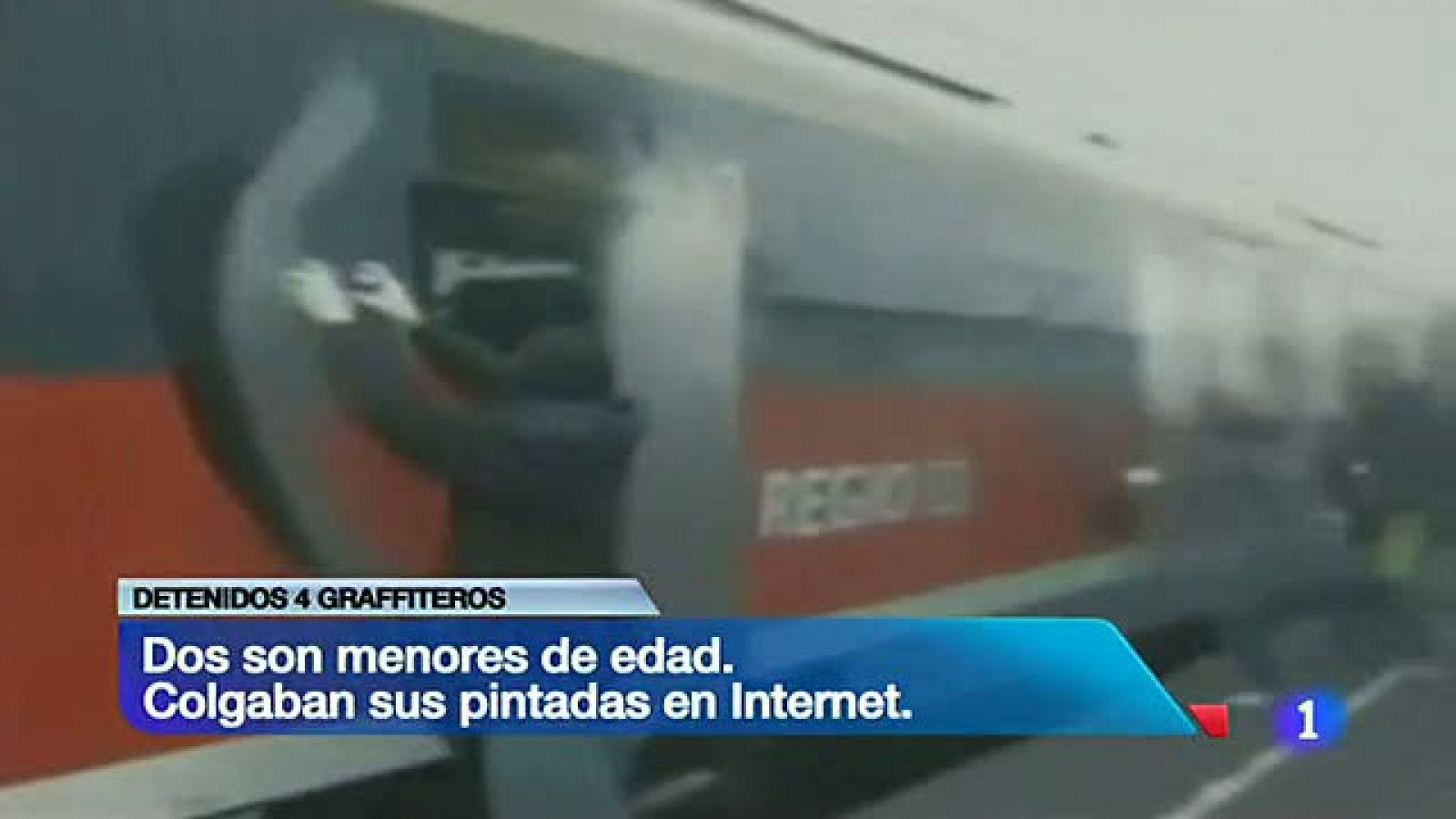 Telediario 1: Detenidos 4 graffiteros de trenes | RTVE Play