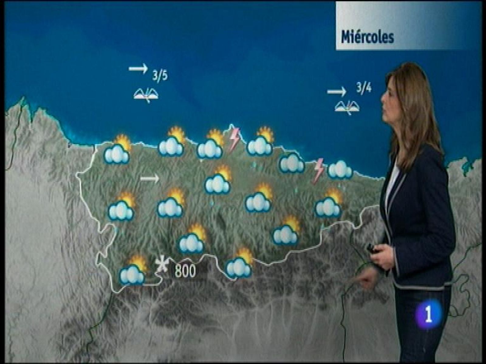 Mañana seguirá la nubosidad, con chubascos a veces moderados y cota de nieve en torno a 8oo metros.