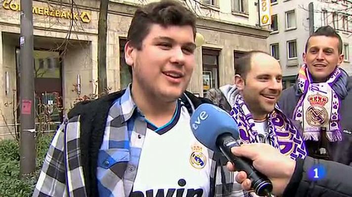 Telediario 1 - Los madridistas desplazados a Gelsenkirchen son optimistas