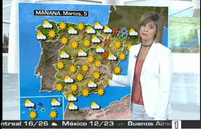 La previsión meteorológica del 4 de agosto de 2008. 