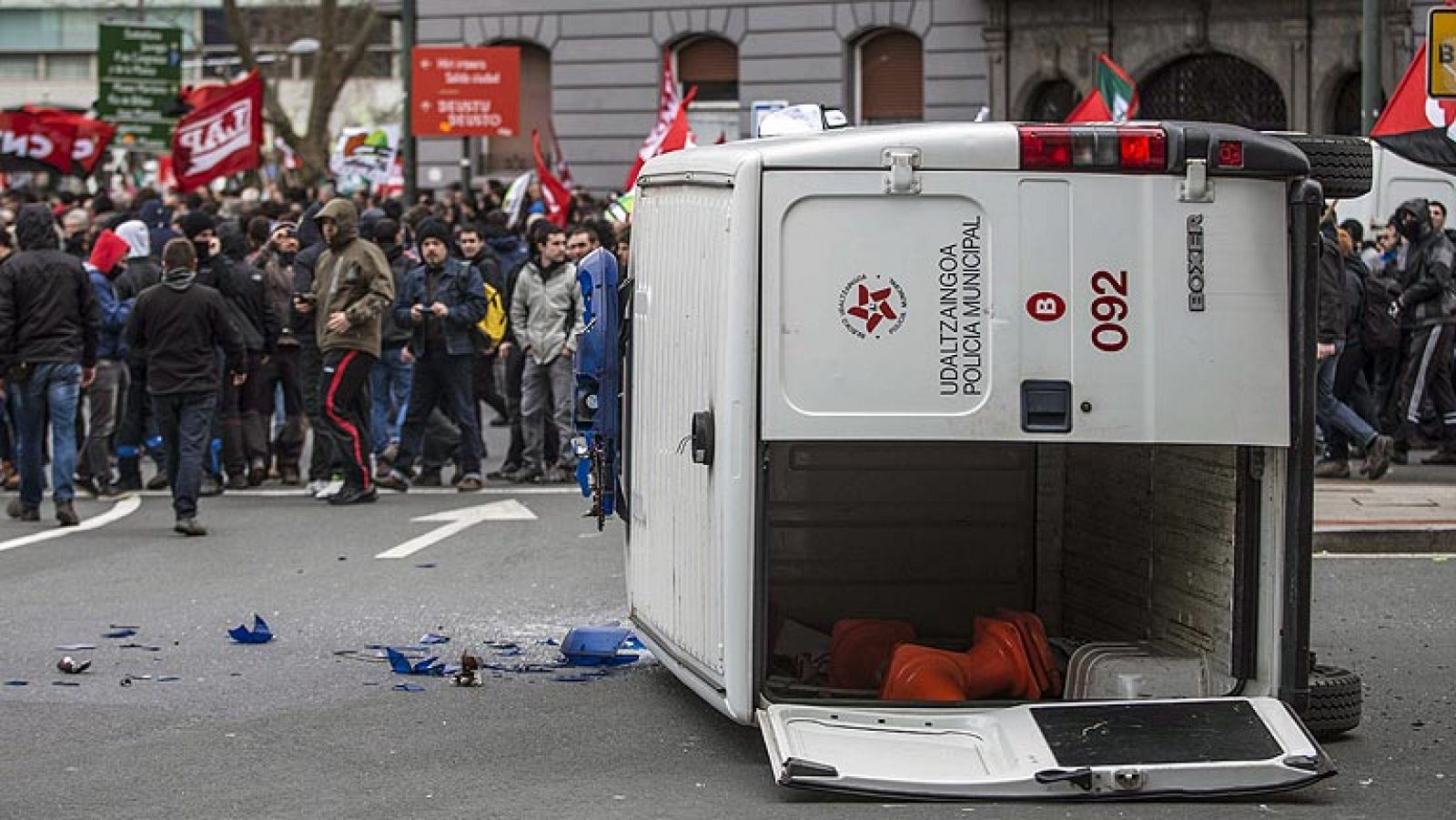 Cuatro detenidos en incidentes en Bilbao durante la Cumbre Económica Mundial
