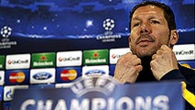 El entrenador del Atlético de Madrid, Diego Pablo Simeone, aseguró  este lunes que su equipo deberá "controlar" el choque que les  enfrentará mañana martes al AC Milan, correspondiente a la vuelta de  la eliminatoria de octavos de Liga de Campeones, 