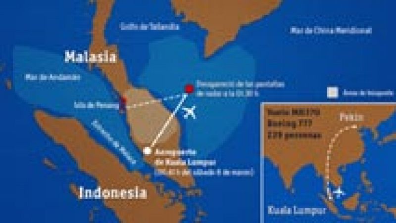 El gobierno de Malasia investiga si la aeronave desaparecida cambió de rumbo hacia el oeste 