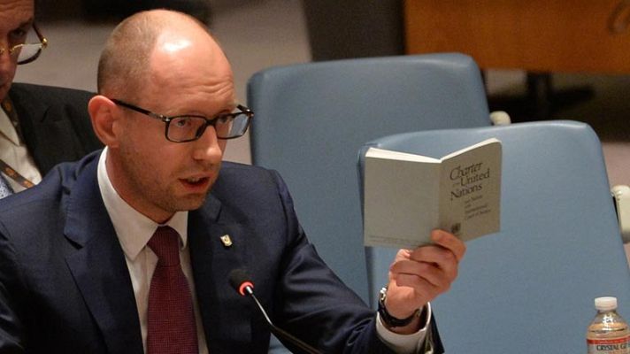 Telediario 1 - Ucrania denuncia ante la ONU que la presencia rusa en Crimea es una "agresión militar"