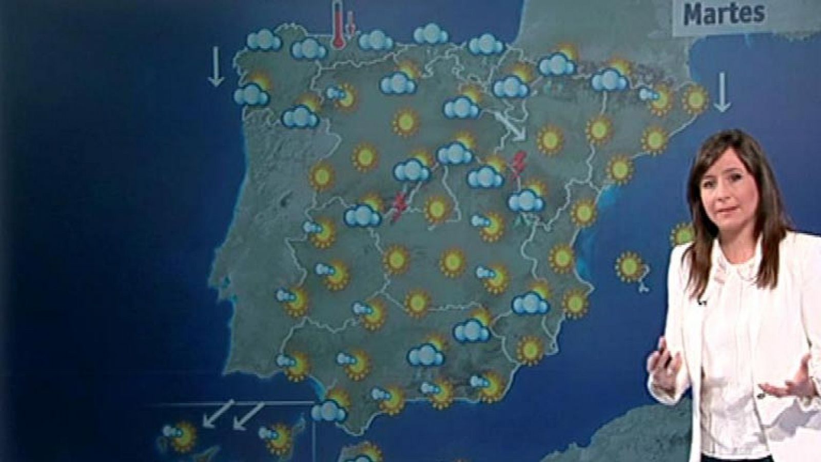 El tiempo: Nubes y bajada de temperaturas en el tercio norte y primeras tormentas en sistemas montañosos | RTVE Play