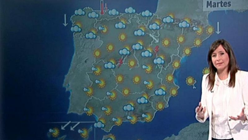 Nubes y bajada de temperaturas en el tercio norte y primeras tormentas en sistemas montañosos