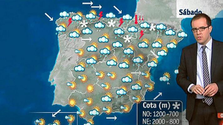 El tiempo - Muy nuboso en el norte con nieve en cotas bajas y descenso térmico