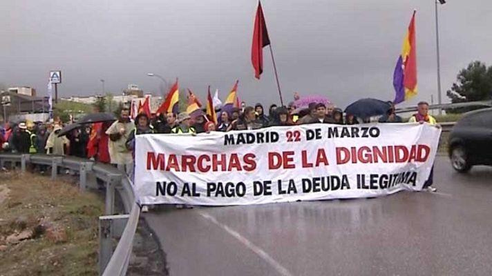 Telediario 1 - Las Marchas de la Dignidad llegan a Madrid