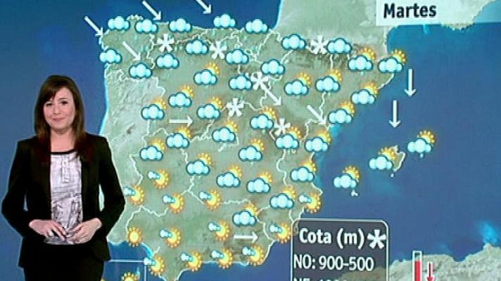 El tiempo - Nubes, precipitaciones y nieve en la mitad norte