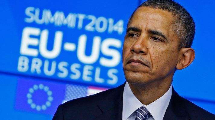 Telediario 1 - Obama ofrece el gas de EE.UU. a la UE y reafirma su determinación de aislar a Rusia