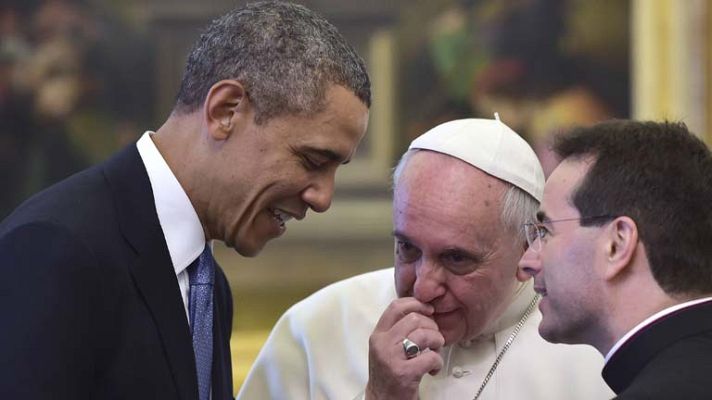 Telediario 1 - Reunión del Papa y Barack Obama