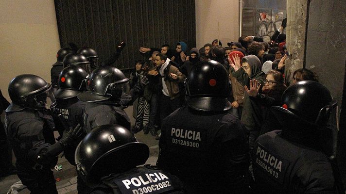 Incidentes en una marcha en Barcelona