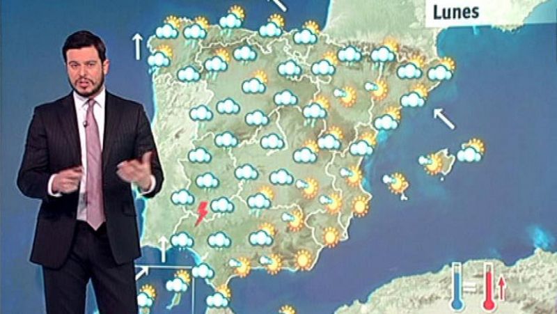 Lluvias en la mitad oeste y ligera subida de temperaturas