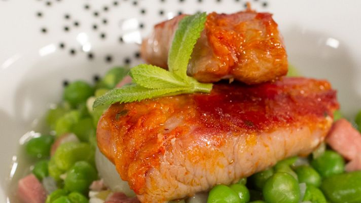 RTVE Cocina - Costillas adobadas con legumbres frescas