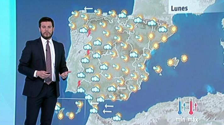 El tiempo - Tormentas en el tercio oeste y subida de temperaturas