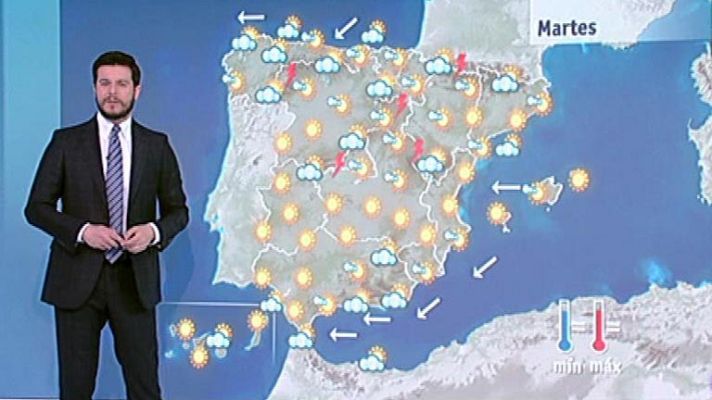 El tiempo - Cielos soleados en el sur y tormentas en los sistemas montañosos de la mitad norte