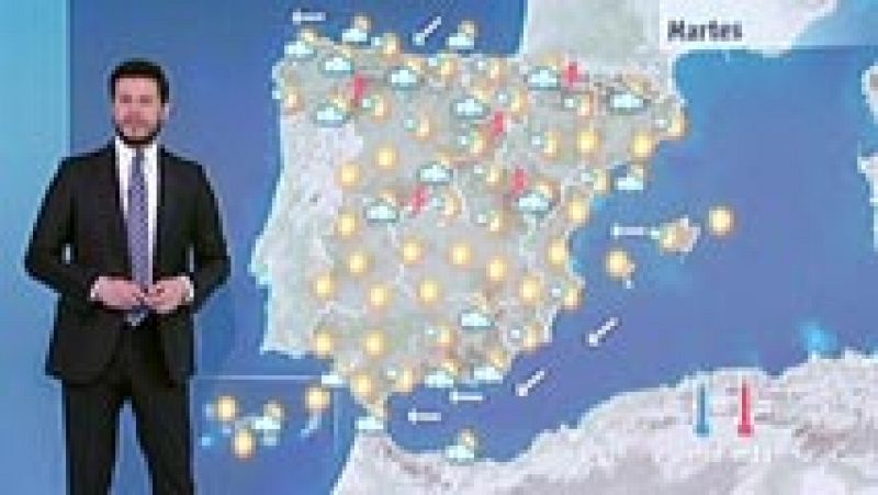 Cielos soleados en el sur y tormentas en los sistemas montañosos de la mitad norte