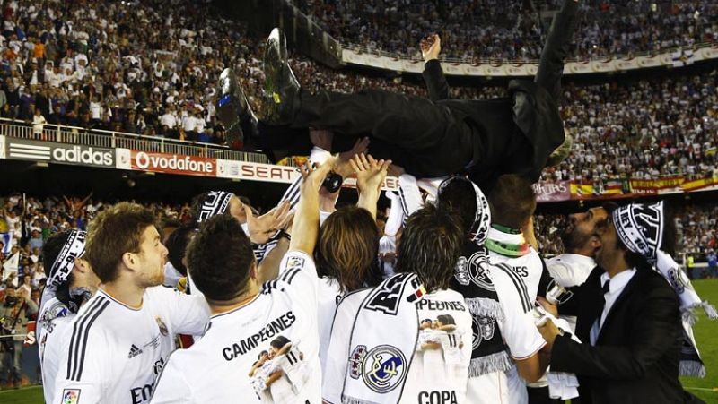 El Madrid celebra la Copa del Rey en Mestalla