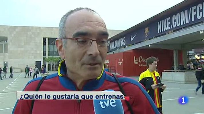 Telediario 1 - Los aficionados culés opinan sobre el que podría ser sucesor de Martino