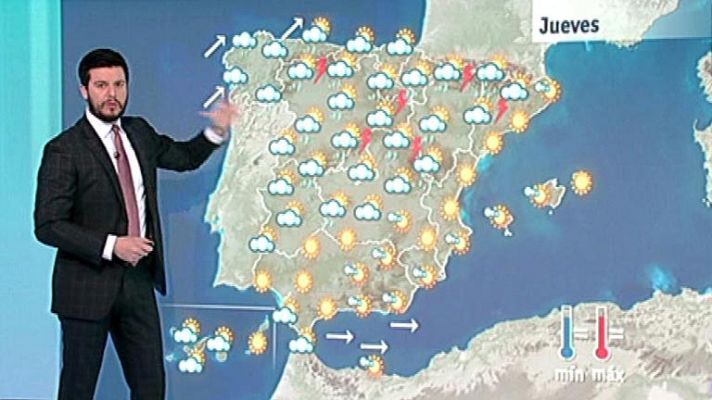 El tiempo - Lluvias intensas en la mitad norte y tormentas fuertes en Aragón y Cataluña