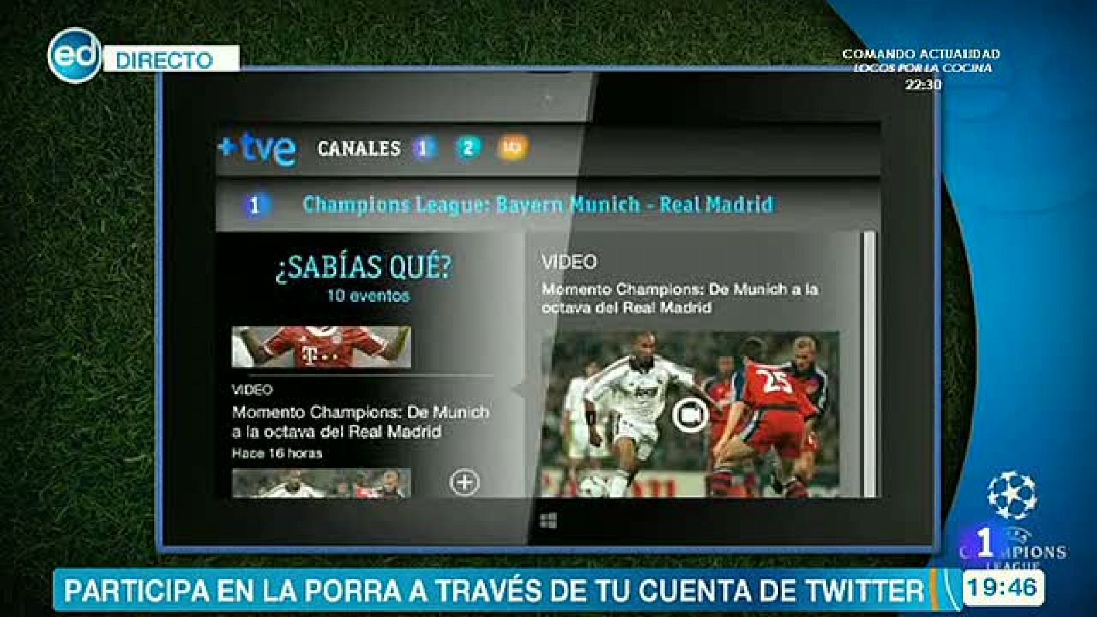 Dispositivo de Rtve.es en Redes para el Bayern - Real Madrid | RTVE Play