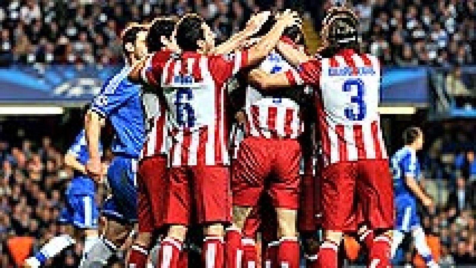 El Atlético de Madrid estará en la final de la Liga de Campeones  después de vencer con autoridad (1-3) en Stamford Bridge al Chelsea,  en un partido que tuvo que remontar un gol del exatlético Fernando  Torres, algo que hizo el equipo de Simeone con