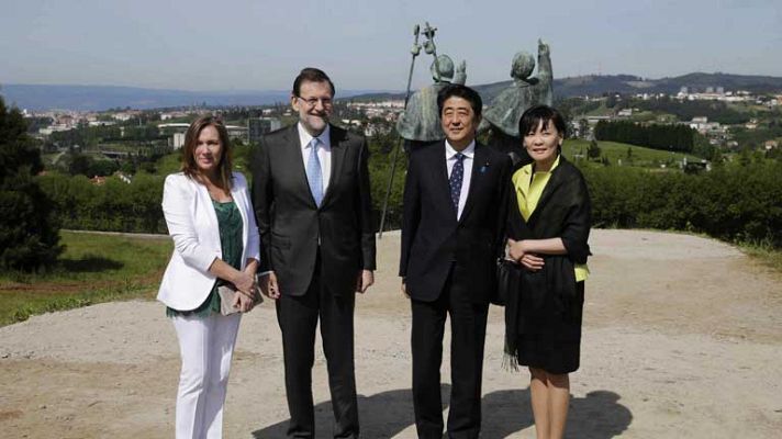Telediario 1 - Mariano Rajoy recibe al primer ministro japonés Shinzo Abe