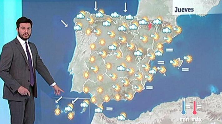El tiempo - Día de calor, con nubes en el tercio norte y parte de la costa levantina