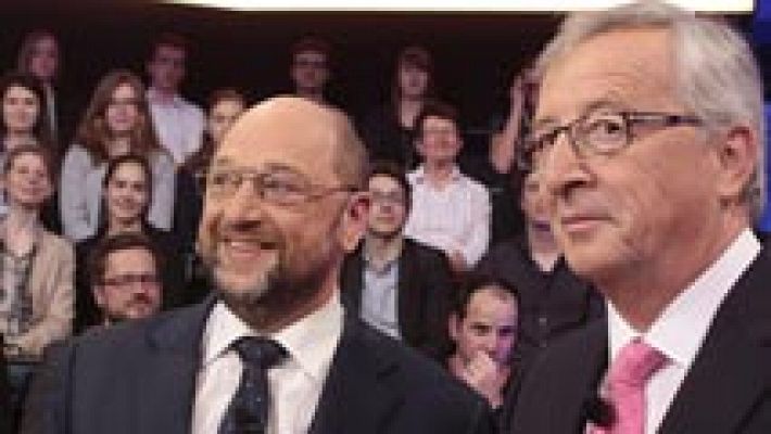 Juncker y Schulz debaten en la televisión alemana 