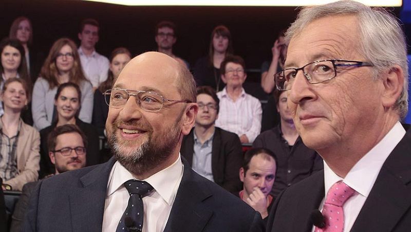 Juncker y Shulz debaten en la televisión alemana 